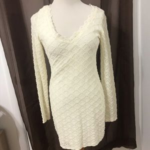 White lace cocktail dress. Body con style